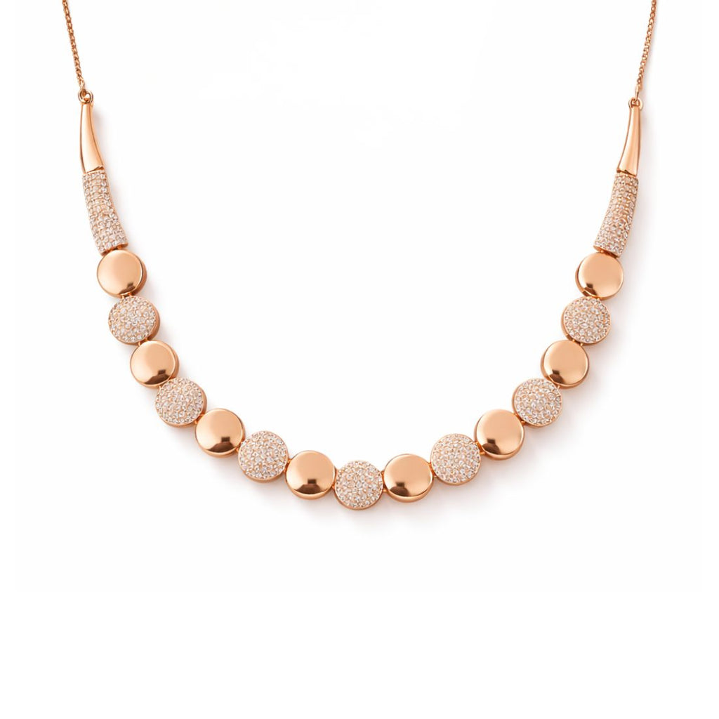 Rose Gold Necklace With Earrings