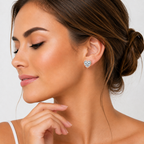 Rose Gold Heart Stud Earrings
