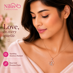 Rose Gold Heart Necklace & Bracelet Gift Set for Women