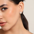 Rose Gold Pearl Stud Earrings