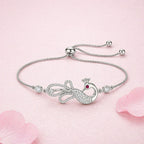 Silver Peacock Adjustable Bracelet for Women
