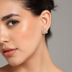 Rose Gold Triangle Stud Earrings