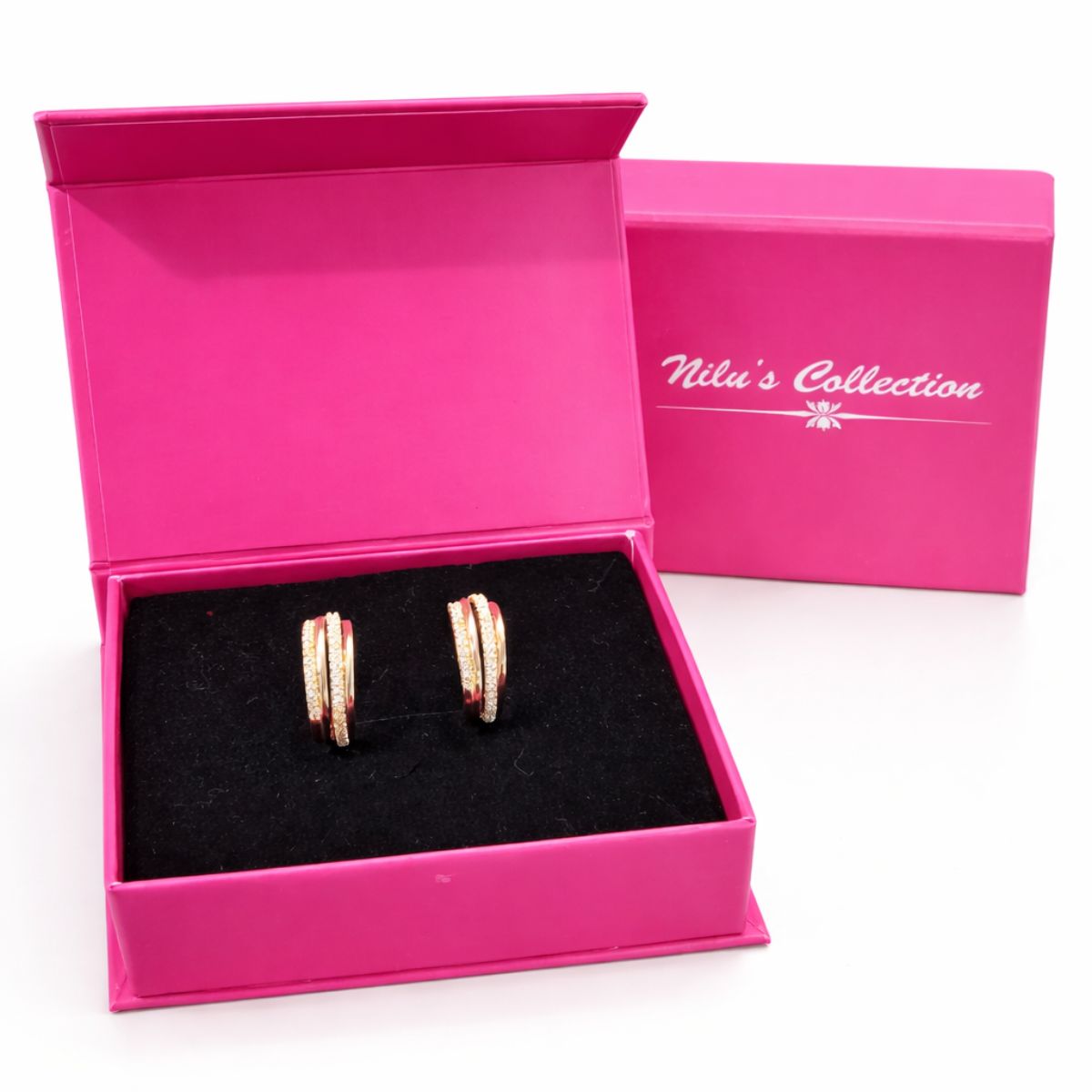 Gift Rose Gold Plated Pendant With Earrings And Finger Ring For Women And Girls