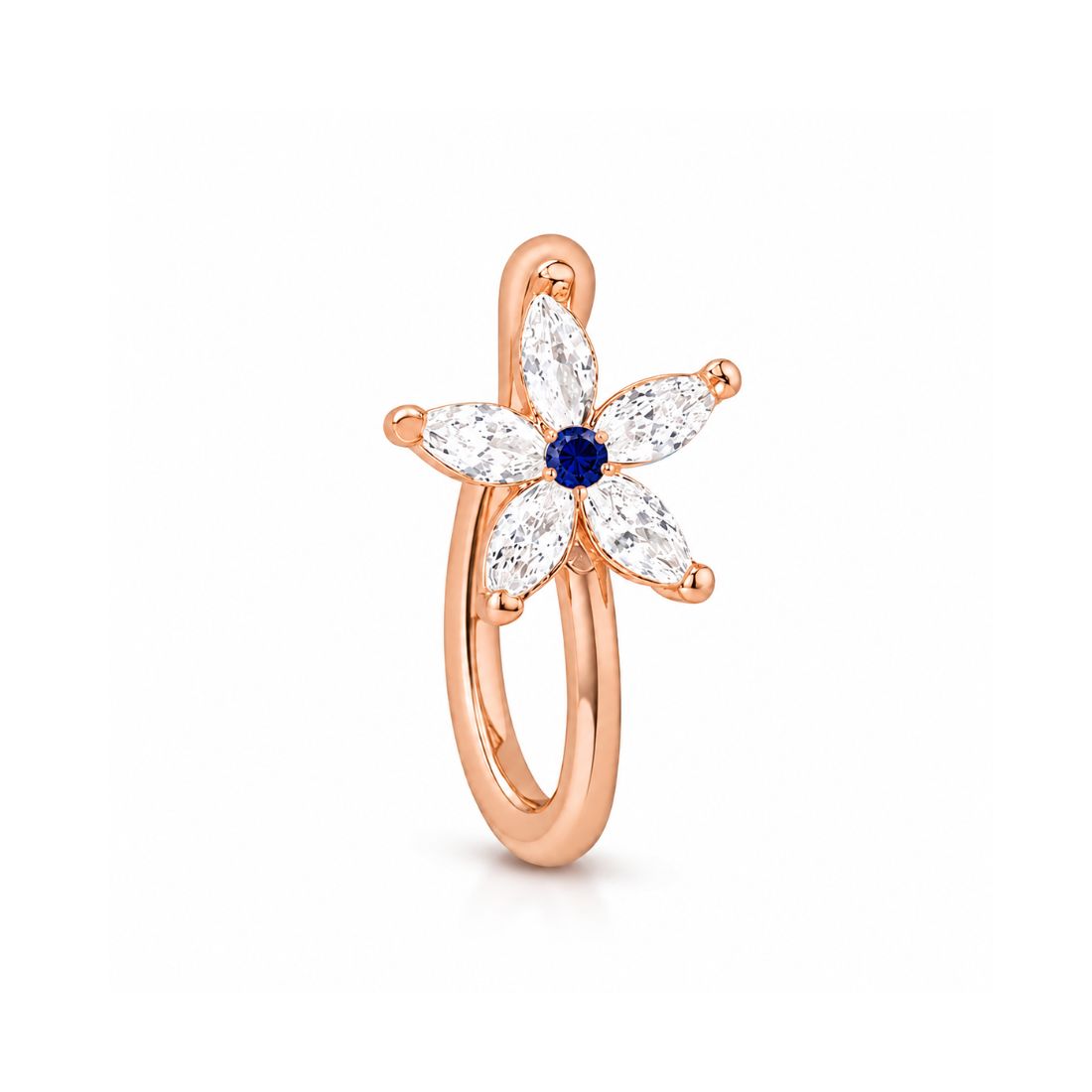 Rose Gold Floral Non-Piercing Nose Pin