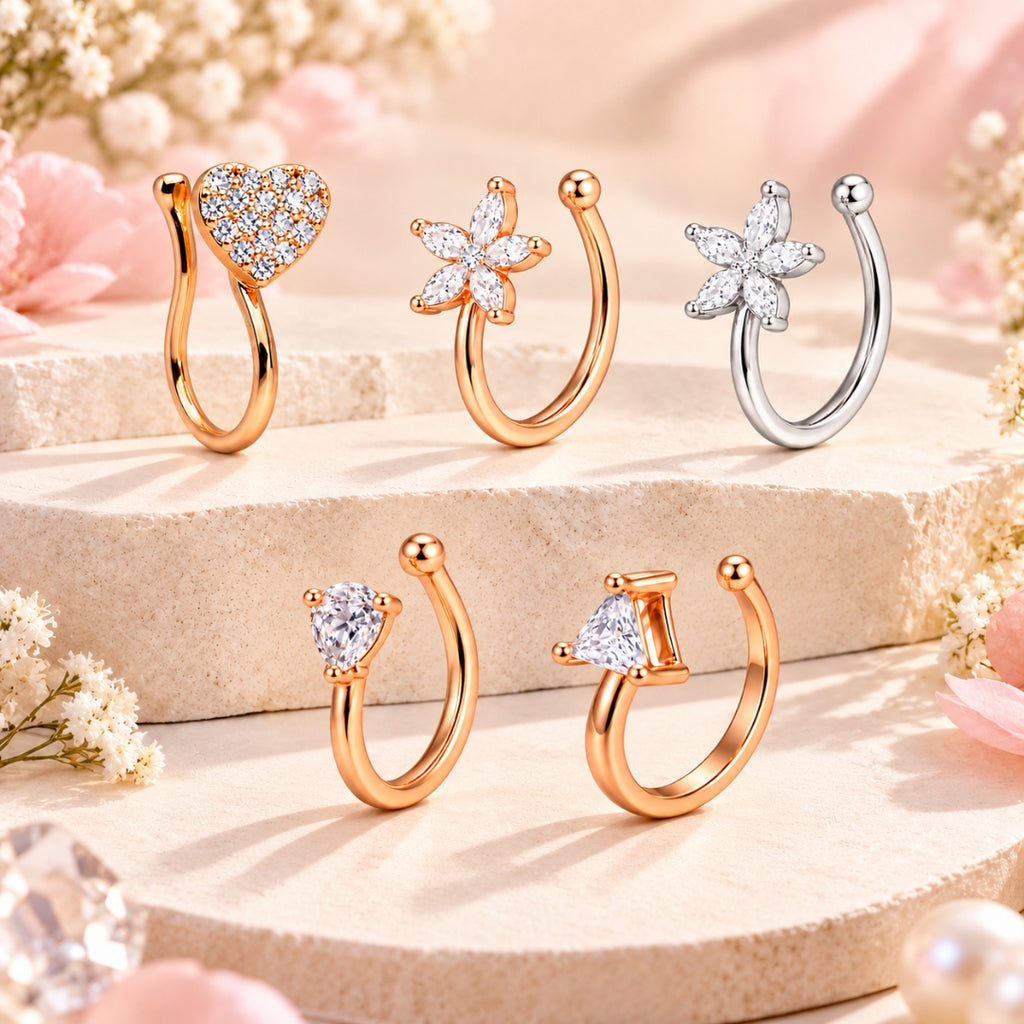 Nilu's Collection Non Piercing Nose Pin for Women