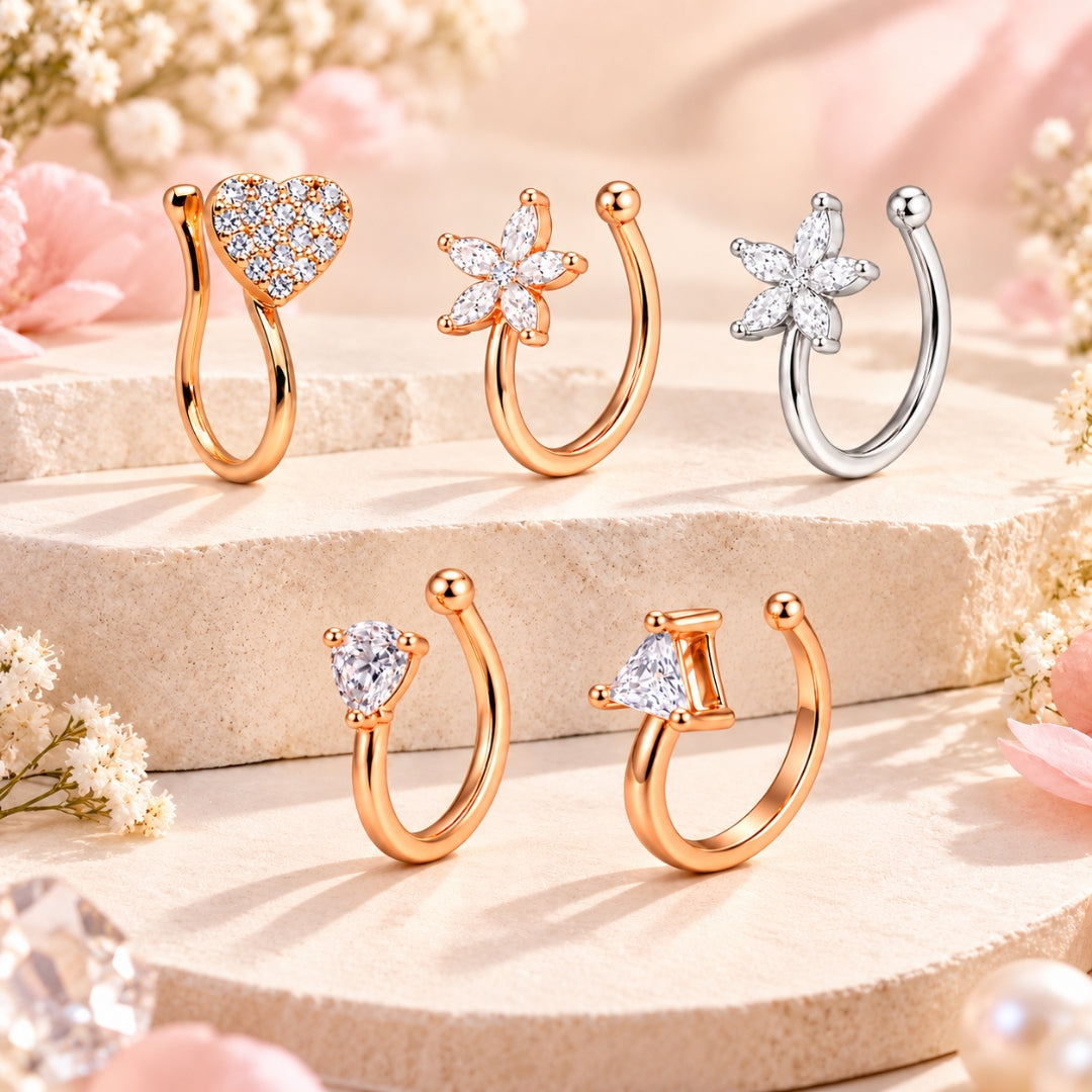 Nilu's Collection Non Piercing Nose Pin for Women