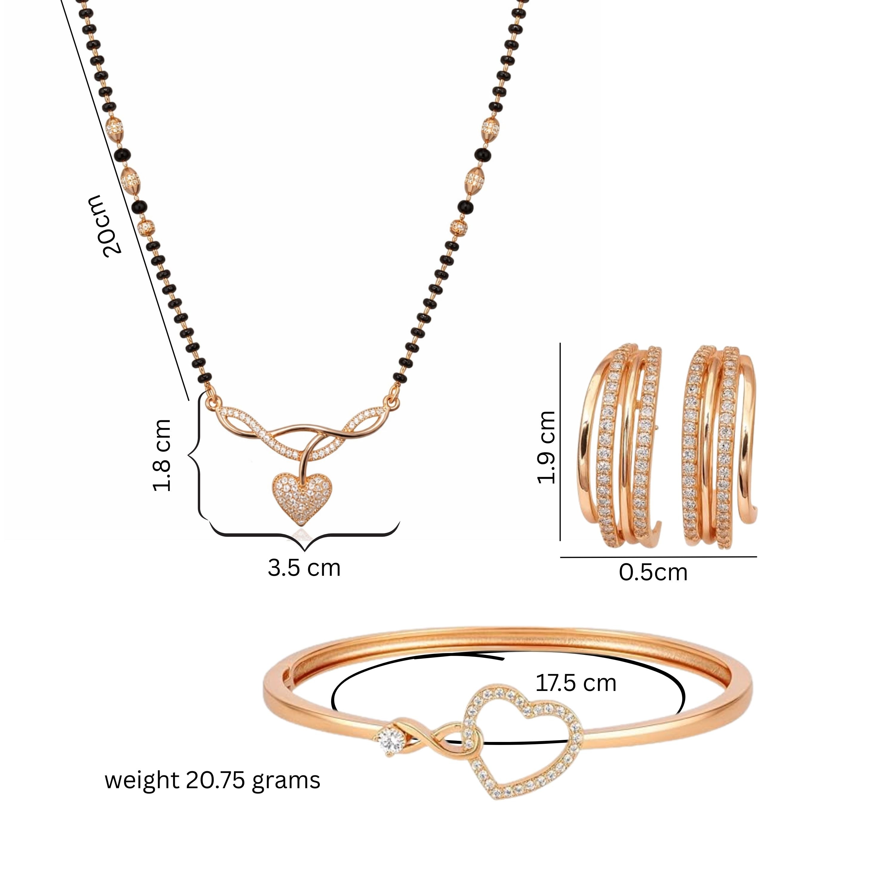 Rose Gold Mangalsutra Set For Women