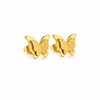 Charming Dual Butterfly Stainless Steel Rhinestone Stud Earrings for Baby Girls, Girls and Women
