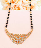 Rose Gold Plated AD Black Beads Mangalsutra