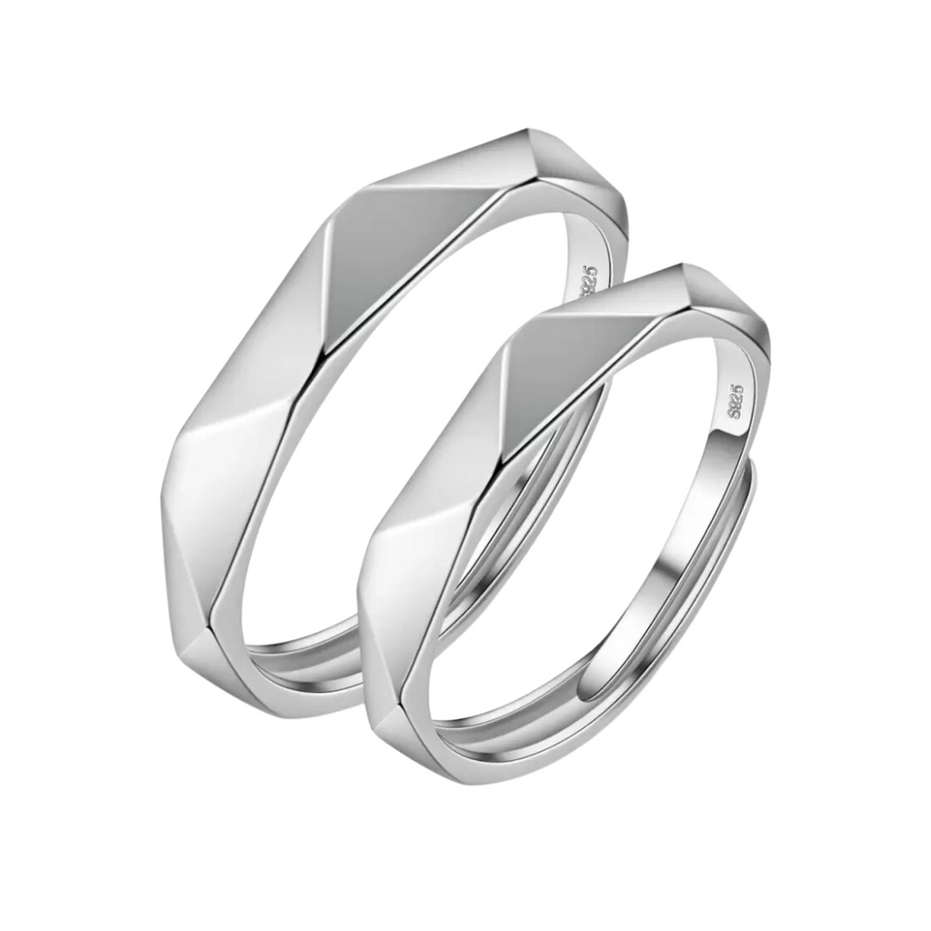 925 Silver Plated Romantic Imperial Crown & Cross Couple Ring for Men & Women