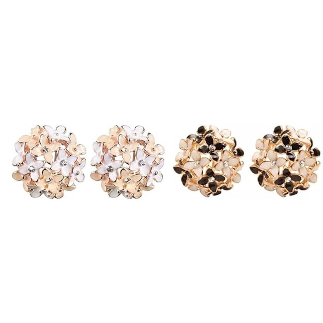 Crystal Four Leaf Clover Stud Earrings, Copper Tops Earrings for Women and Girls