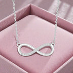 Silver Plated Infinity Love Pendant Bracelet Set