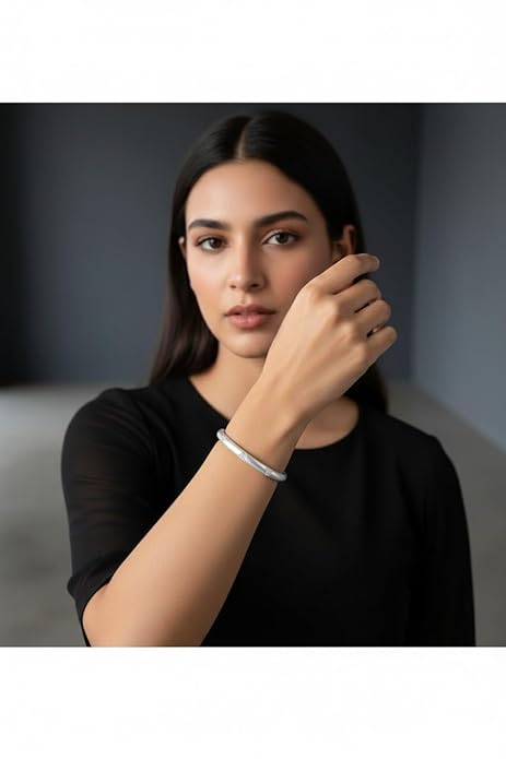 Silver Plated Kada Bracelet For Women And Girls