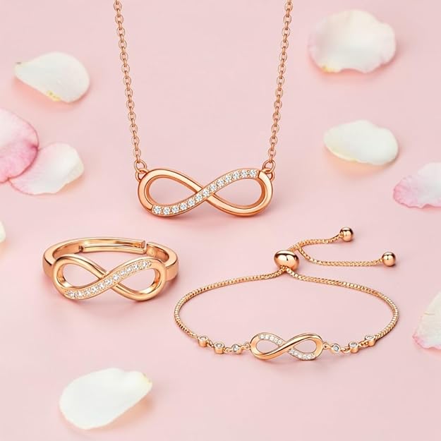 Rose Gold Plated Infinity Jewellery Set