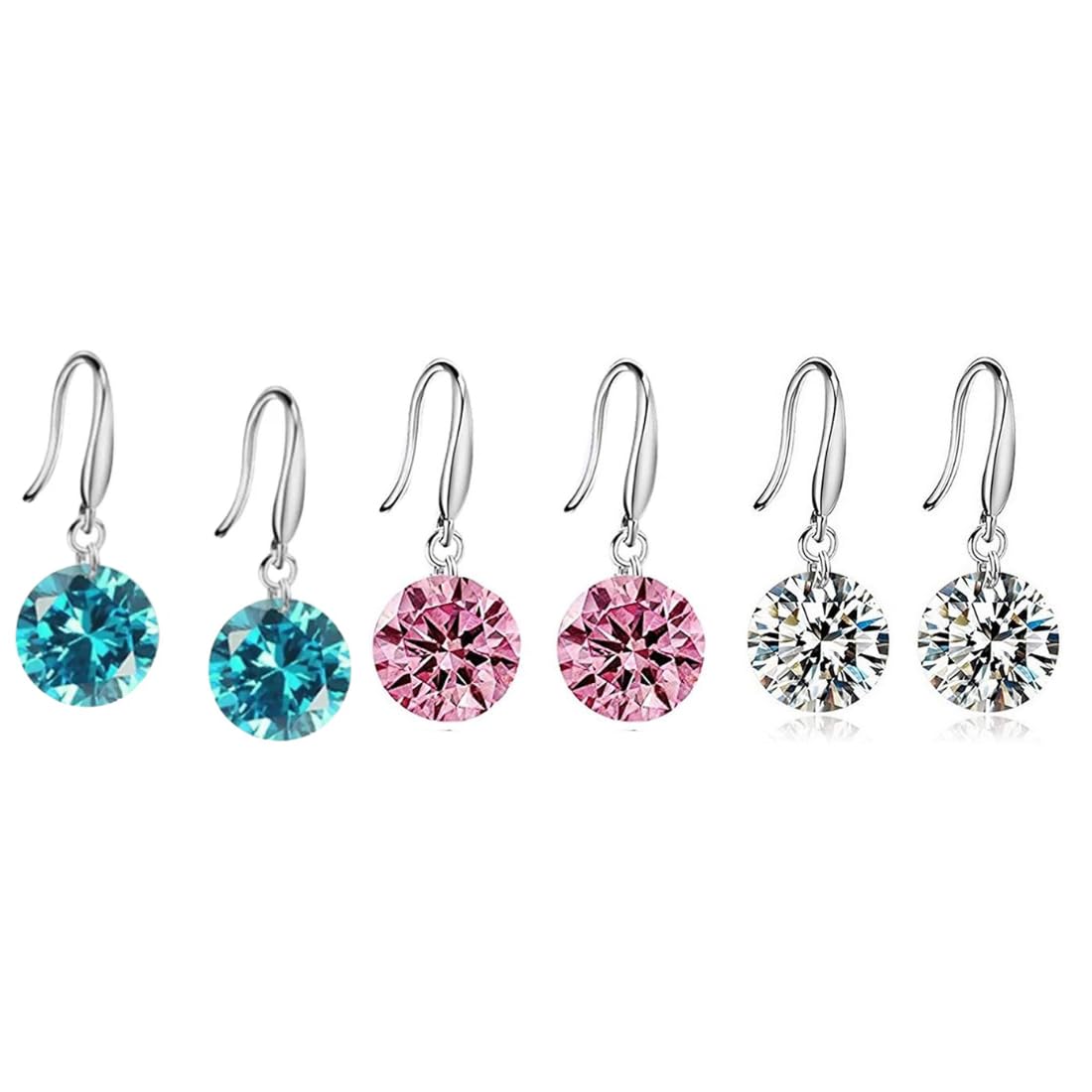 Daily Essentials Drop Earrings for Women and Girls| Value Set of CZ Drop Earrings