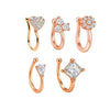 Rose Gold American Diamond Non Piercing Nose Pin