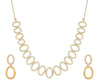 Rose Gold Sleek Oval Statement Necklace Set
