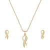 Rose Gold Plated Twist Pendant Necklace and Earrings Set for Women & Girls