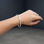 Silver Plated Kada Bracelet For Women And Girls