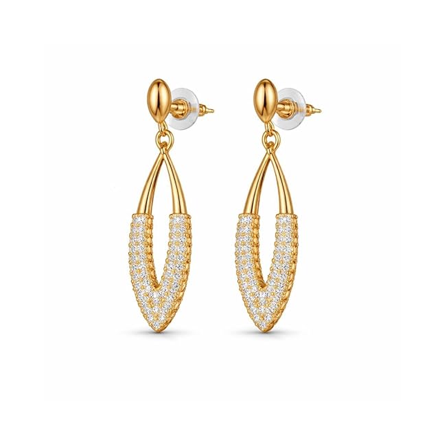 Gold Plated Drop Earrings For Women And Girls