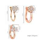 Rose Gold American Diamond Non Piercing Nose Pin Set
