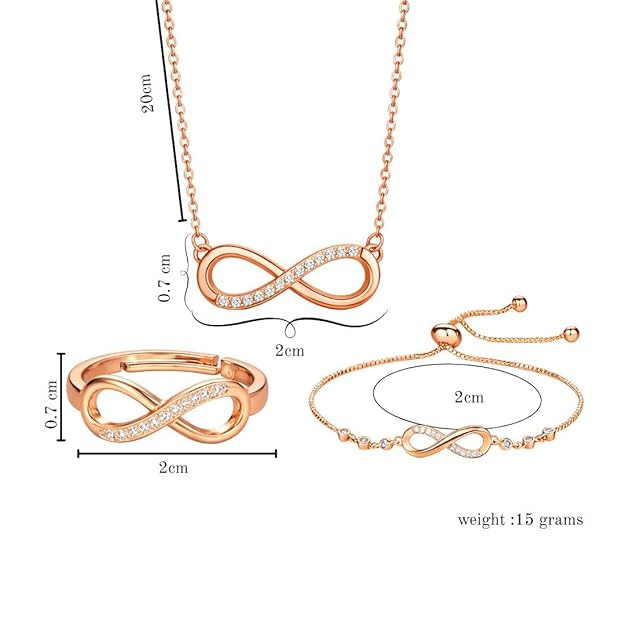 Rose Gold Plated Infinity Jewellery Set
