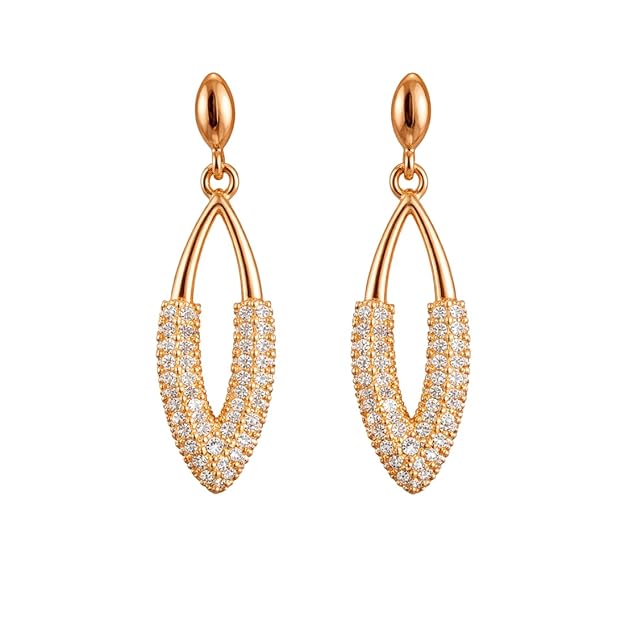 Rose Gold Plated Drop Earrings for Women And Girls
