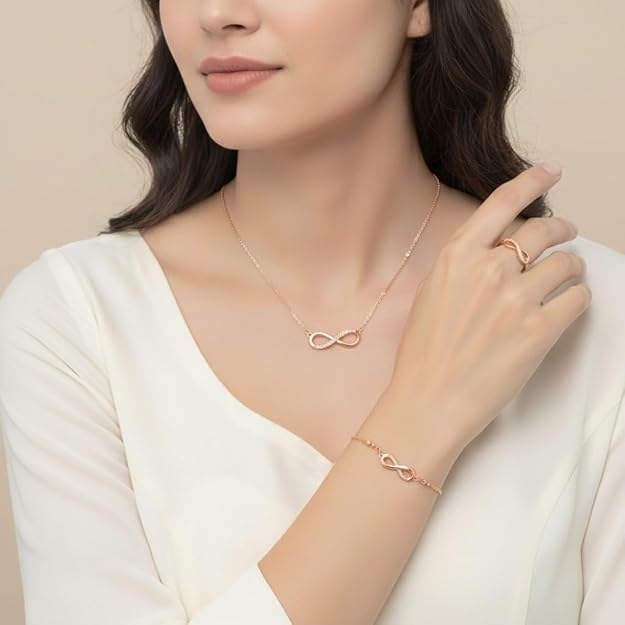 Rose Gold Plated Infinity Jewellery Set