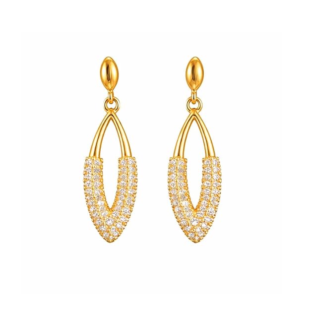 Gold Plated Drop Earrings For Women And Girls