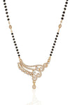 American Diamond Rose Gold Plated Designer Mangalsutra Pendant with chain for Girls and Women