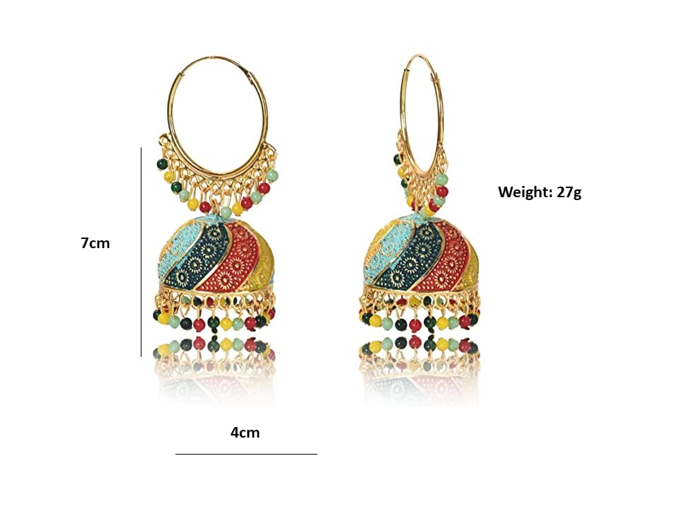 Multi Colour Jhumka Earring for Women and Girls| Ethnic| All Ocassion