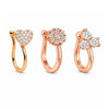 Rose Gold American Diamond Non Piercing Nose Pin Set