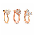 Rose Gold American Diamond Non Piercing Nose Pin Set