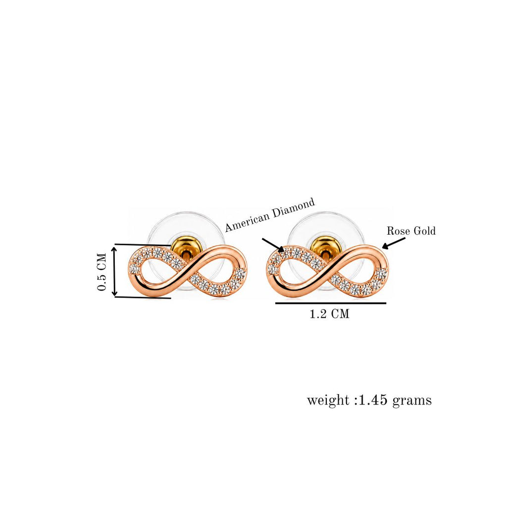 Rose Gold Infinity Stud Earrings