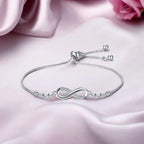 Infitnity Love Silver Plated Adjustable Charm Bracelet for Women and Girls