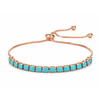Trendy Tennis Bracelet With American Diamond For Women And Girls (Aqua Colour)