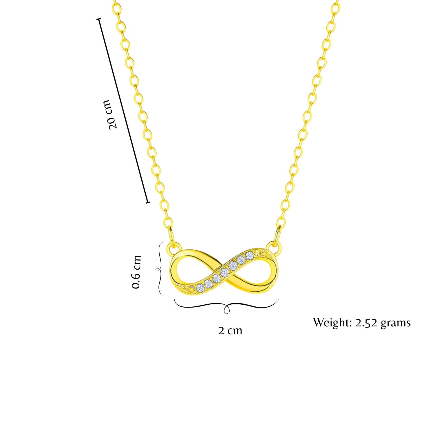 Infinity Love Pendant for Girls|Anti Allergy| Anti Tarnish| Valentine Gift