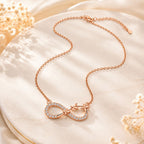 Rose Gold Infinity Butterfly Pendant For Women