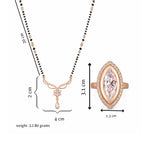 Rose Gold Mangalsutra Ring Set For Women