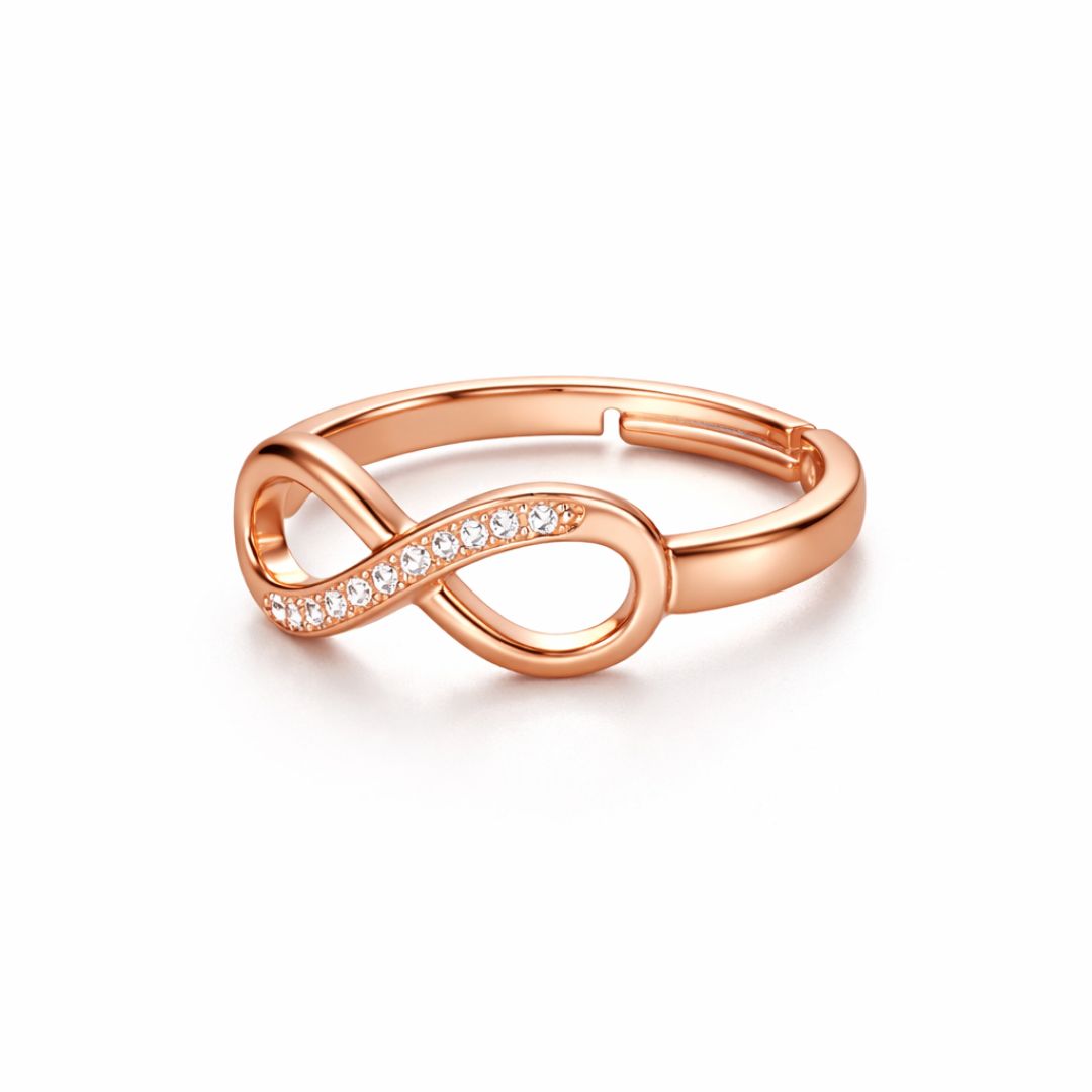 Rose Gold Plated Infinity Adjustable Ring