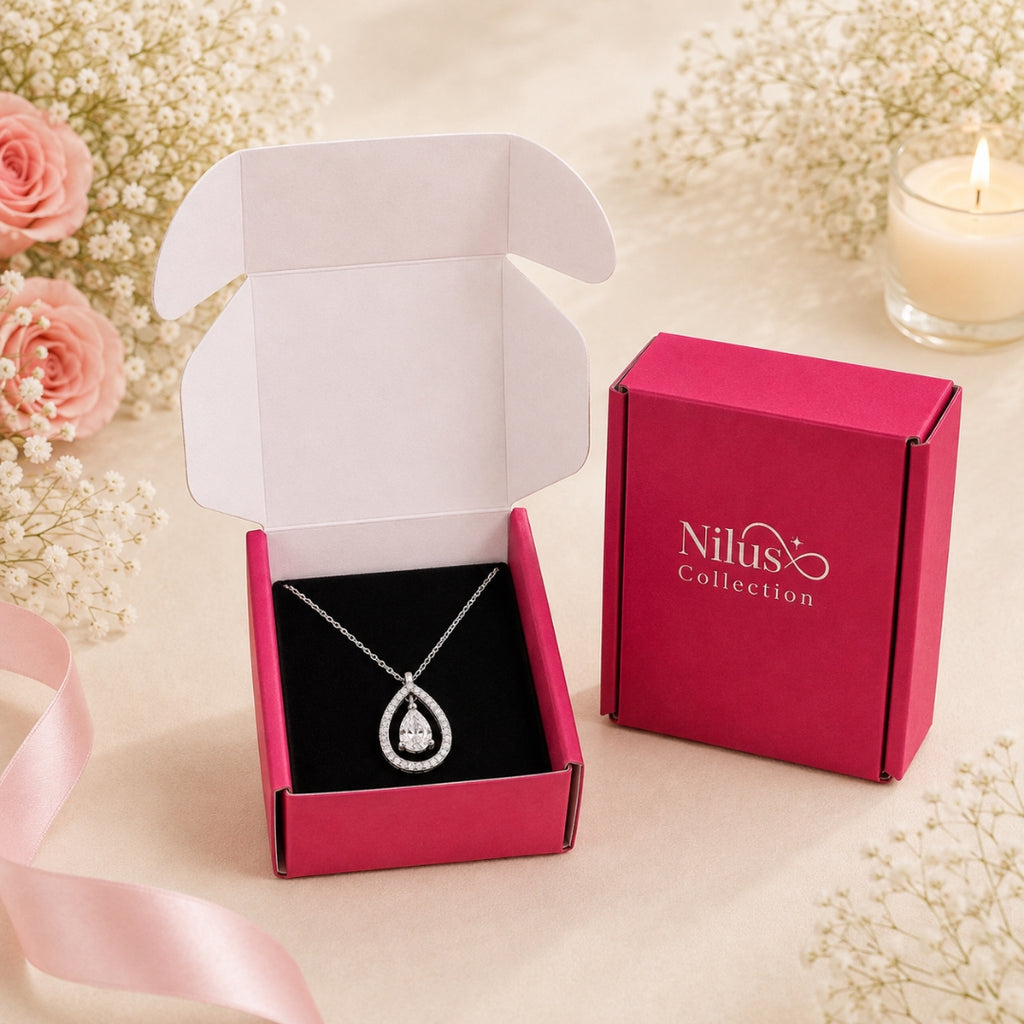 Silver Plated White Cubic Zirconia Studded Pendant for Women