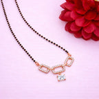 Nilu's Collection Rose Gold Plated Mangalsutra With Black Bead Chain For Women