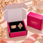 Rose Gold Floral Couple Rings for Men & Women