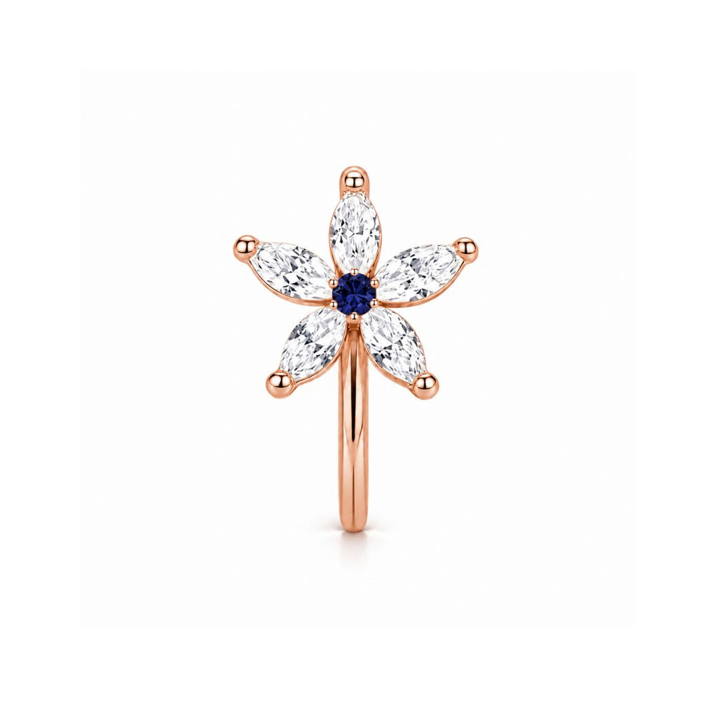 Rose Gold Floral Non-Piercing Nose Pin