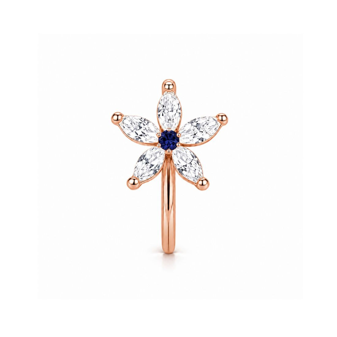 Rose Gold Floral Non-Piercing Nose Pin