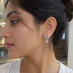 Silver Drop Stud Earrings for Women
