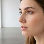 Rose Gold Triple Stone Non-Piercing Nose Pin