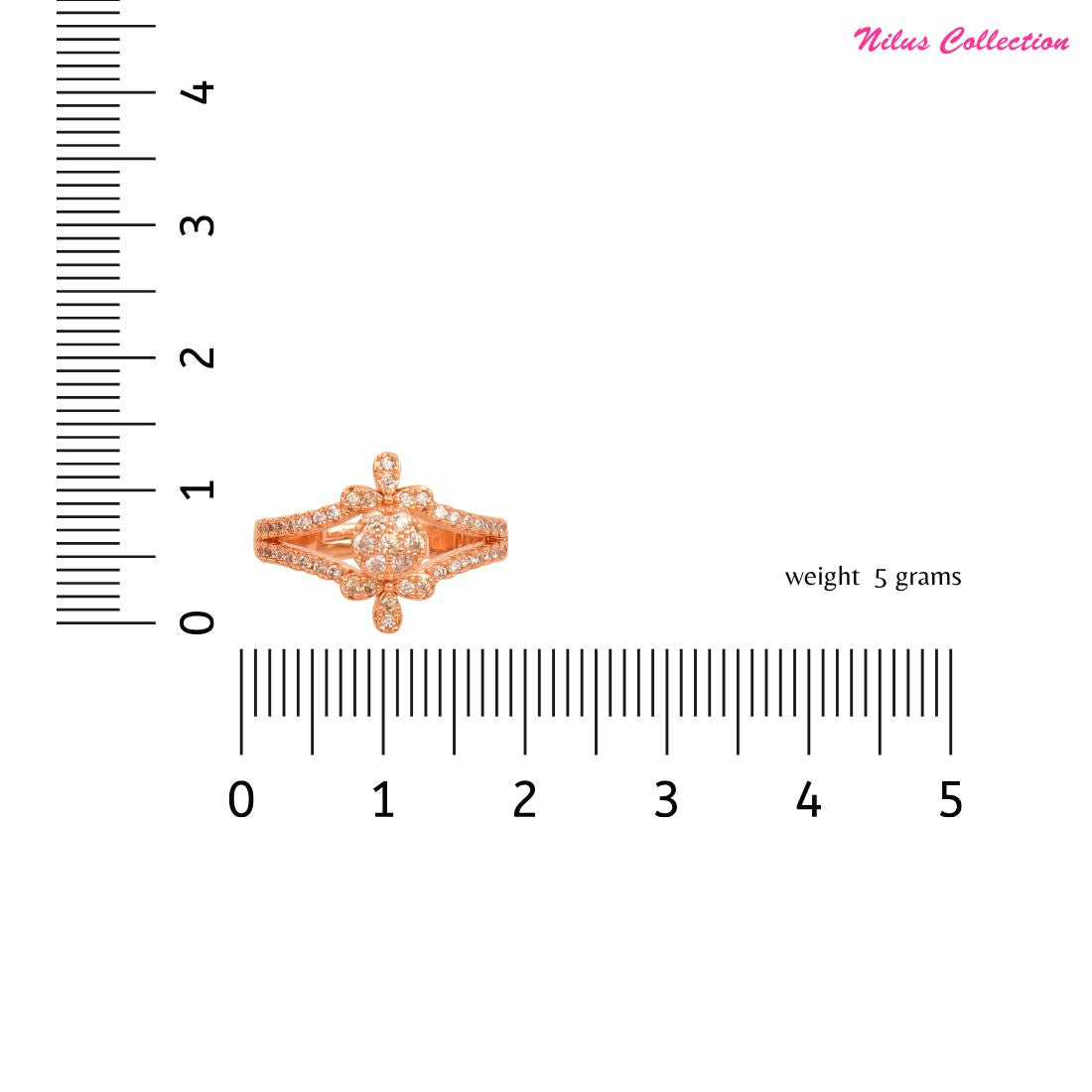 Rose Gold Plated | American Diamond Studded | Adjustable | Finger Ring for Women and Girls, Style 11