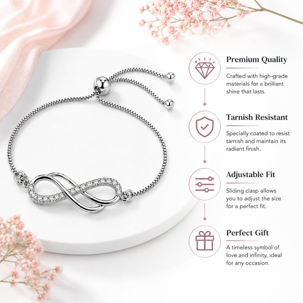 Silver Infinity Bracelet for Women