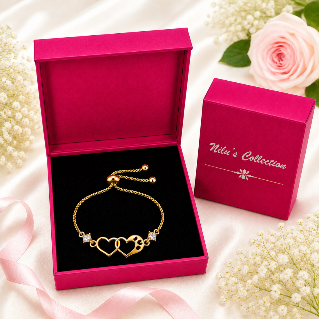 Gold Pendant & Bracelet Gift Set for Women